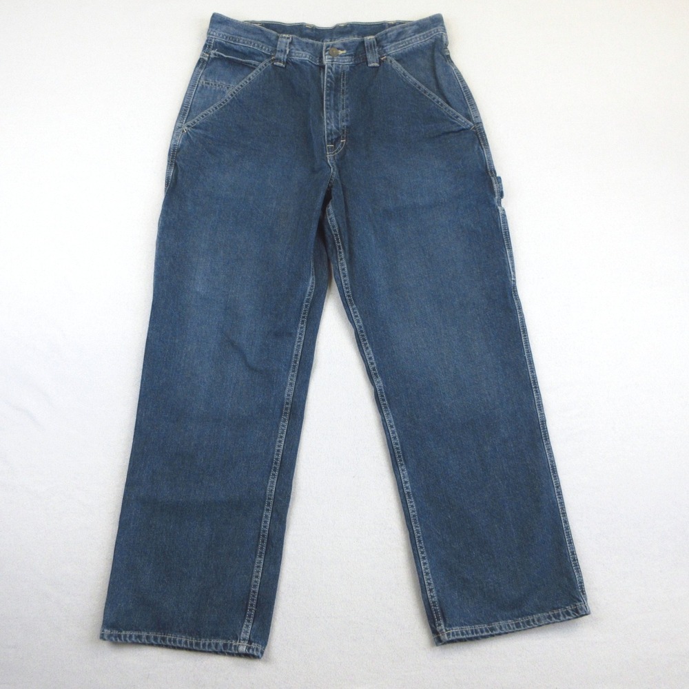 Arizona Carpenter Jeans Mens 36x30 (34x30) Blue Denim Utility Workwear Relaxed